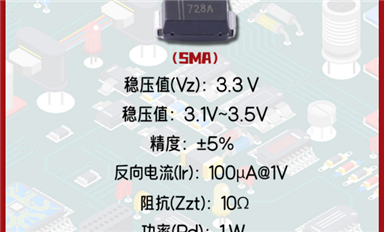 【每日一品】Slkor薩科微3.3V穩(wěn)定電壓值的穩(wěn)壓二極管1SMA4728A，廣泛應用于電池充電器等領域